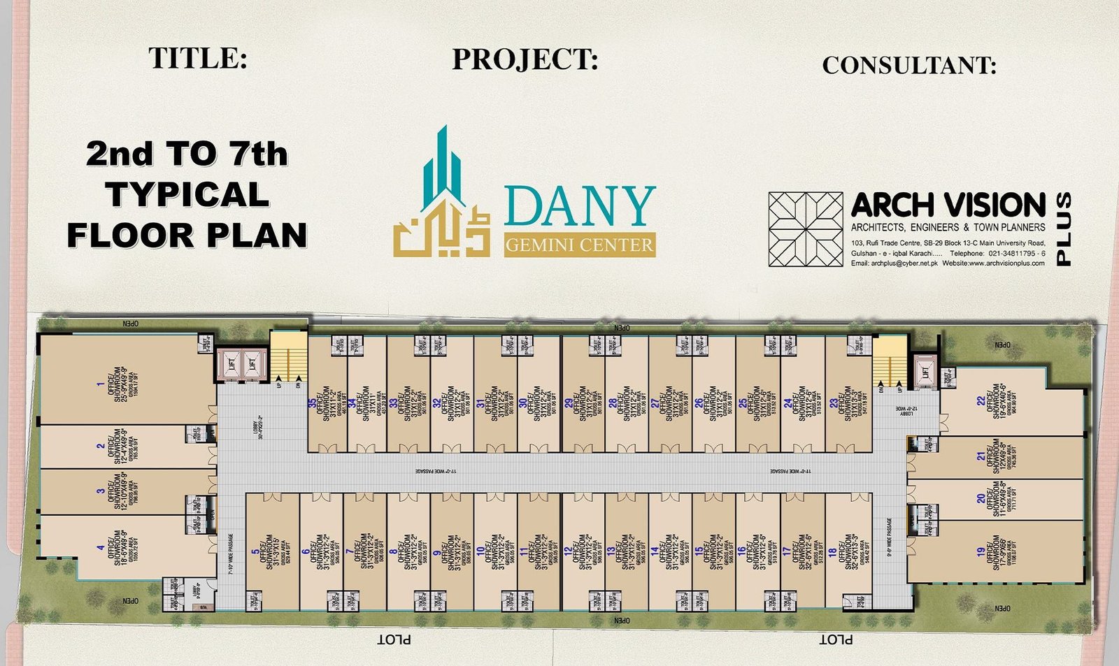 Dany Gemini Center 2nd to 7th typical floor plan