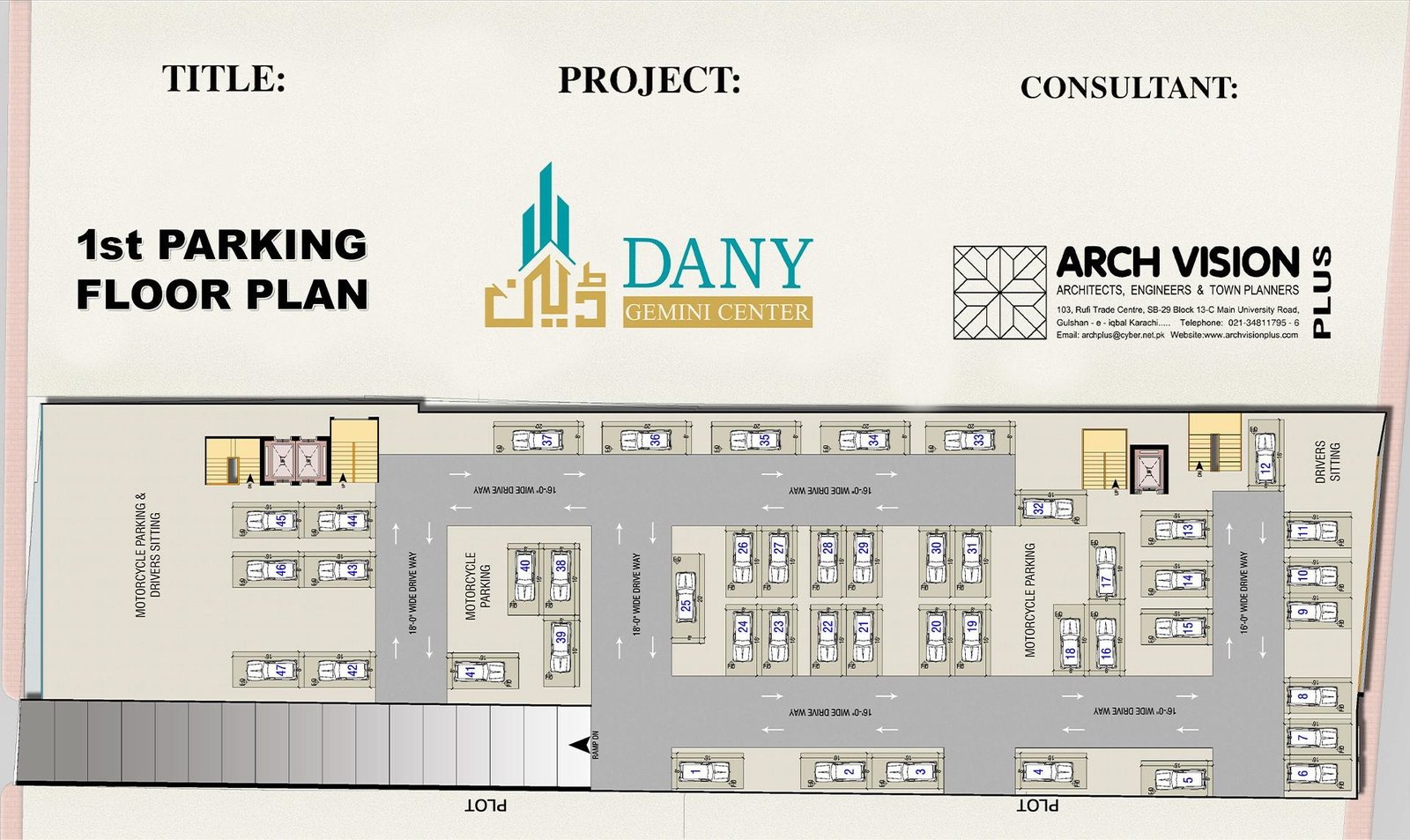 Dany Gemini Center 1st parking floor plan